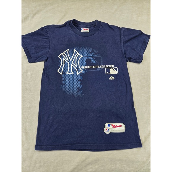 Majestic Other - Majestic Mens New York‎ Yankees MLB Authentic Collection Navy Graphic T-Shirt S